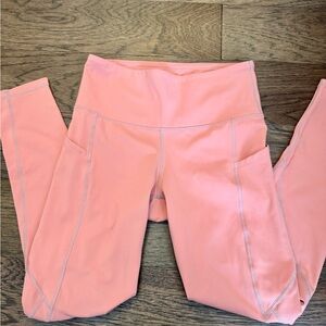 Mono B Women's Pink Leggings with Side Pockets